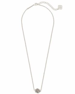 Tess Silver Pendant Necklace In Platinum Drusy -Jewelry Shop kendra scott tess silver pendant necklace in platinum drusy 01 default lg