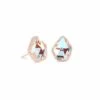 Tessa Rose Gold Stud Earrings In Dichroic Glass -Jewelry Shop kendra scott tessa earring rose gold dichroic 00 lg