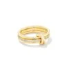 Tia 18k Gold Vermeil Band Ring In White Sapphire 2 Tia 18k Gold Vermeil Band Ring In White Sapphire -Jewelry Shop kendra scott tia band ring 18k yellow gold vermeil wt sapphire 00