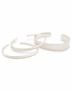 Tiana Pinch Bracelet Set In Bright Silver -Jewelry Shop kendra scott tiana bright silver pinch bracelet set 01 default lg