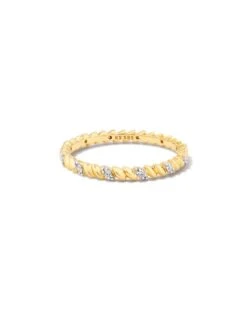 Tyler 14k Yellow Gold Band Ring In White Diamond