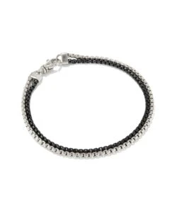 Wells Chain Bracelet In Sterling Silver And Black Hematite