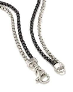 Wells Chain Bracelet In Sterling Silver And Black Hematite -Jewelry Shop kendra scott wells chain bracelet mixed metal sterling silver hematite plating 01