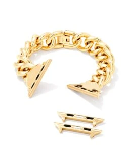 Whitley Chain Watch Band In Gold Tone Stainless Steel -Jewelry Shop kendra scott whitley chain watch band gold 02