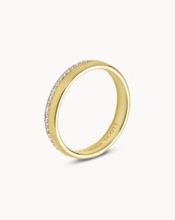Whitney 14k Yellow Gold Band Ring In White Diamond -Jewelry Shop kendra scott whitney band ring 14k yellow gold white diamond 01