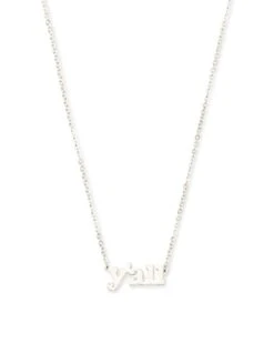 Y'all Pendant Necklace In Sterling Silver -Jewelry Shop kendra scott yall pendant necklace sterling silver 00 lg